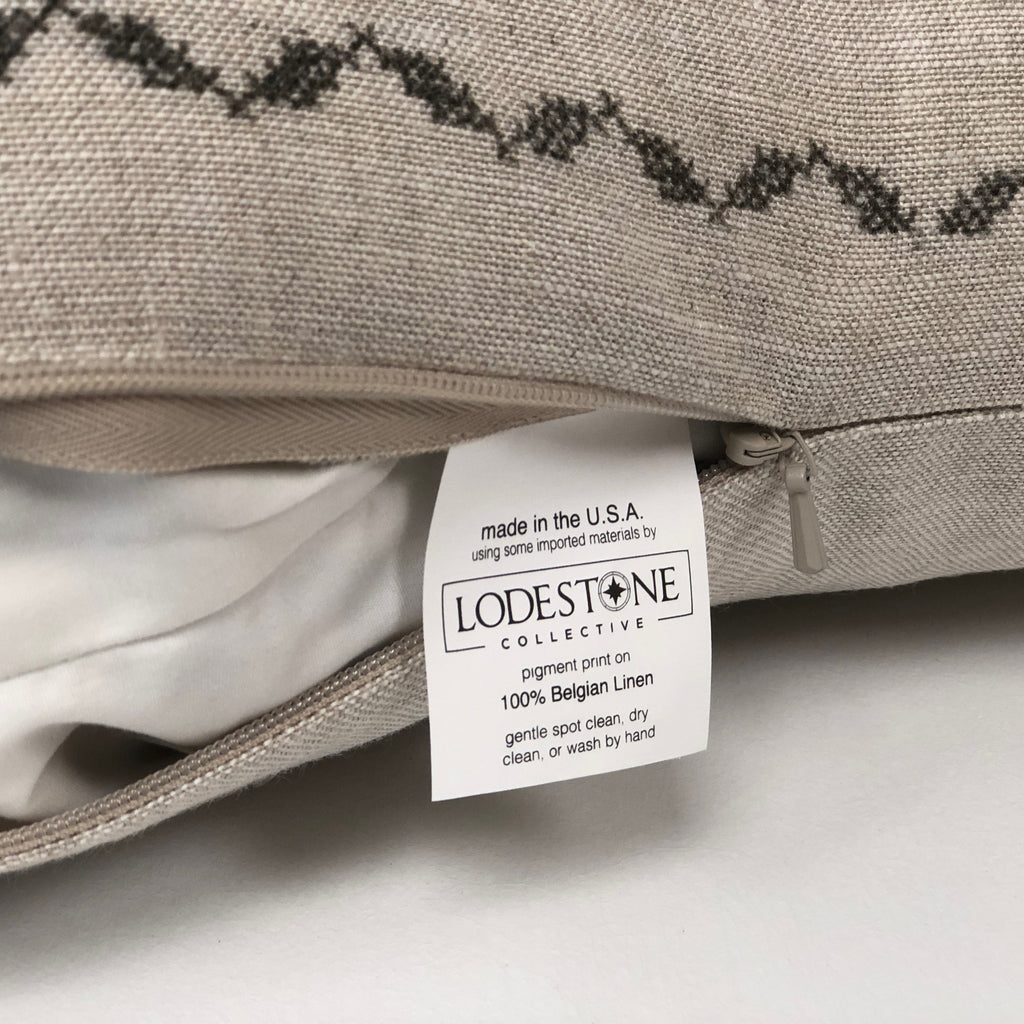 Linen-Backed Sampler Pillow - 18x18