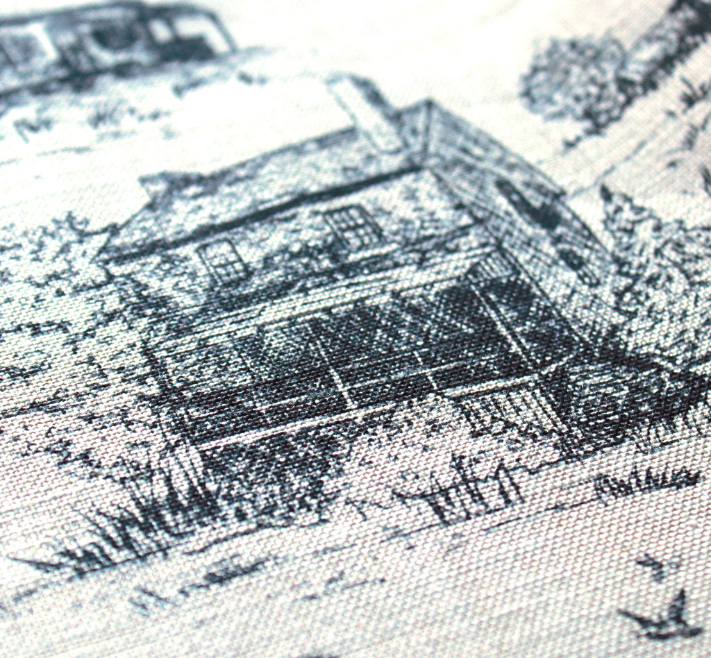 Chester County Toile - Linen Fabric by the YARD